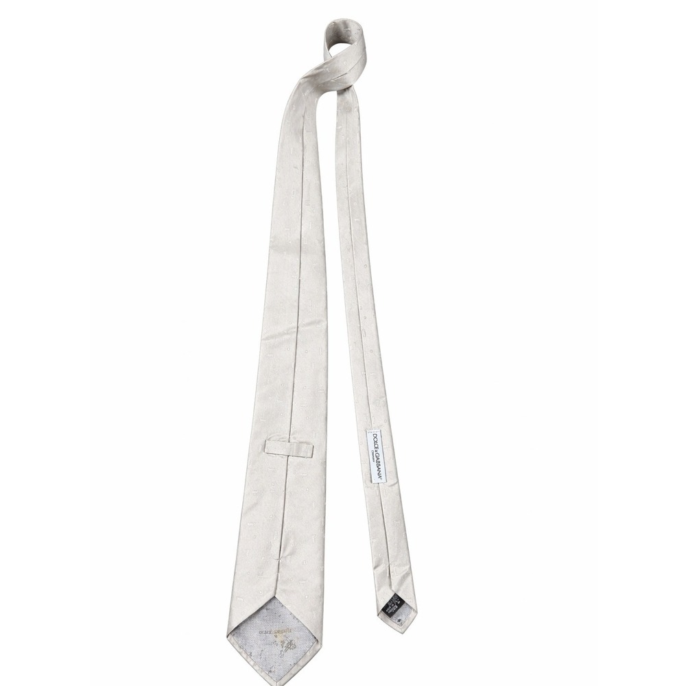 Dolce & Gabbana Ivory Silk Tie